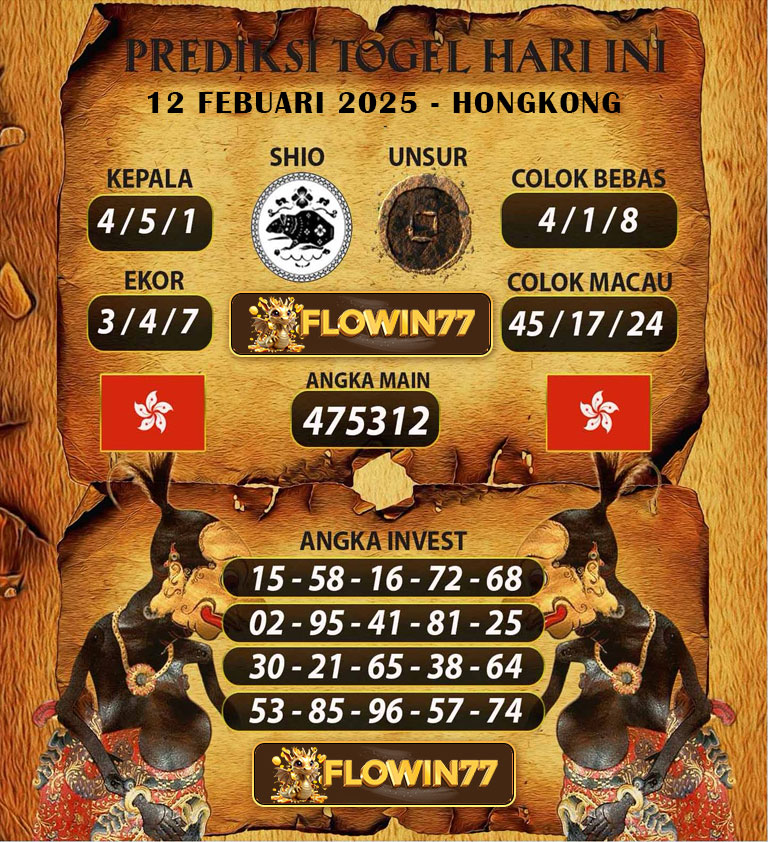 Prediksi Master HK (Hongkong) Hari Ini 12 Februari 2025