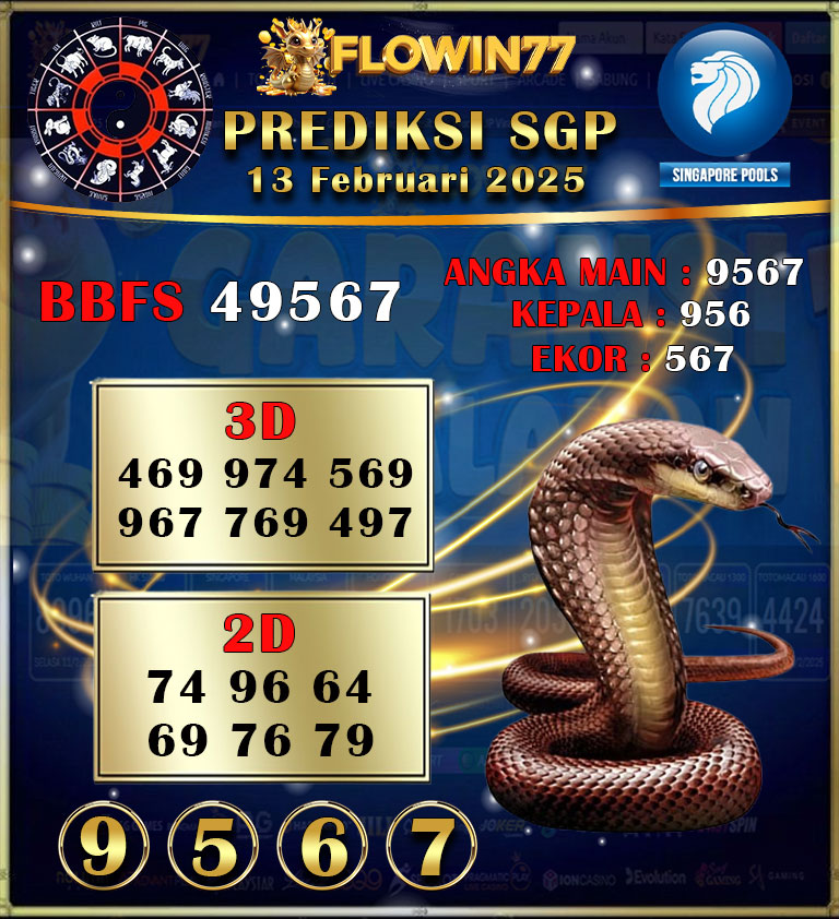 Prediksi Master SGP (Singapore) Hari Ini 13 Februari 2025